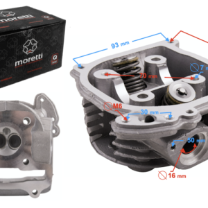 Głowica Moretti do skutera 4T 50cc 139QMB długie zawory