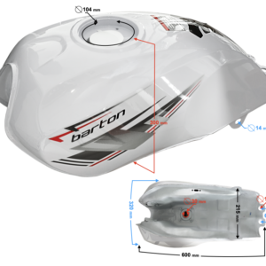 Zbiornik paliwa biały do motoroweru Fighter 2