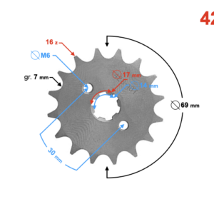 Zębatka 428-16 do motoroweru (z otworami)