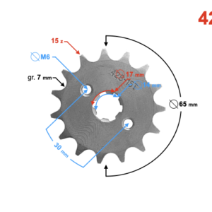 Zębatka 428-15 do motoroweru (z otworami)