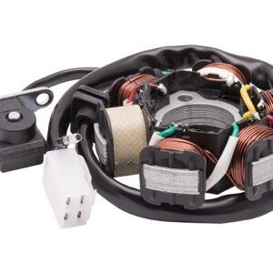 Iskrownik uniwersalny bez koła magnesowego do motoroweru 50cc 4T: 6 cewek, 5 przewodów