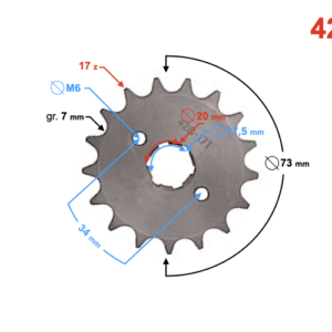 Zębatka zdawcza Moretti 17/428 do TZ125