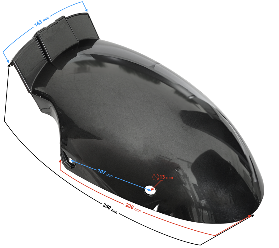 Obudowa - błotnik przedni część tylna grafit Falcon 50 Falcon 125 2