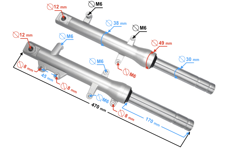 Amortyzatory przód Falcon 50 Falcon 125 2 E5