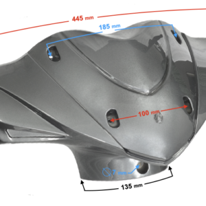Obudowa kierownicy grafitowa połysk Falcon 50 Falcon 125 2 E5