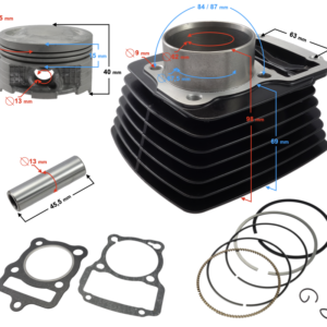 Cylinder Moretti do motocykla 4T CG 150cc 162FMI sw.13 mm Czarny