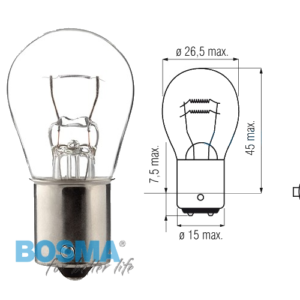 Żarówka BOSMA 12V 21W BA15s P21W (1529) OP 10 SZT