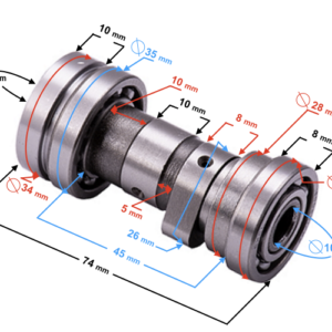 Wałek rozrządu do motoroweru 130cc 4t