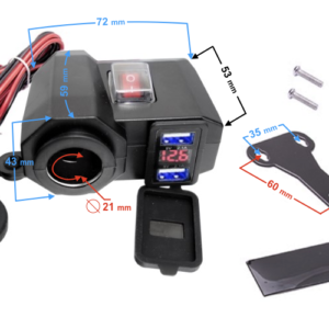 Gniazdo zapalniczki na kierownicę do motocykla USB