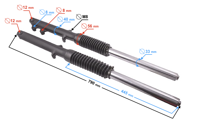 Amortyzatory przód Cafe Racer
