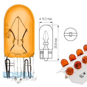 Żarówka BOSMA 12V 5W T10 WY5W AMBER (1987) 10 szt.