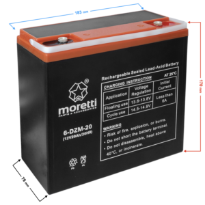 Akumulator Moretti (Gel) 20Ah 6-DZM-20 12V skuter elektryczny
