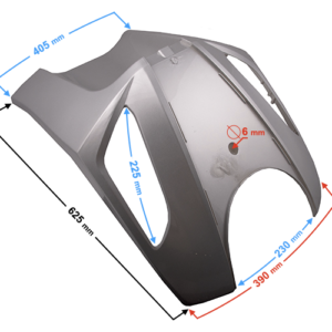 Obudowa przednia do skutera Tres, srebrna