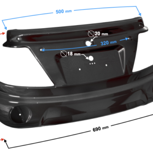 Obudowa tylna do skutera Tres, Czarna