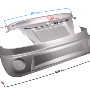 Obudowa tylna do skutera Tres, Srebrna