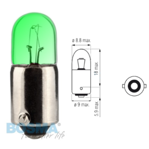 Żarówka BOSMA 12V 4W BA9s GREEN