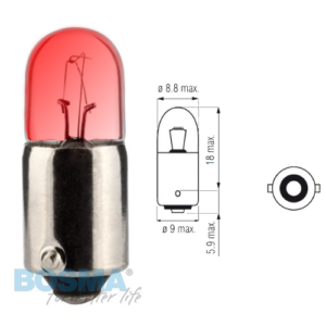 Żarówka BOSMA 12V 4W BA9s RED 4209 1 SZT