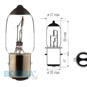 Żarówka BOSMA 12V 25/25W BA20d SEMI HALOGEN