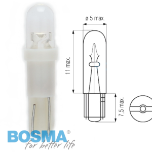Żarówka BOSMA 12V 1*LED 1*STANDARD T05 WHITE 6000K BLISTER