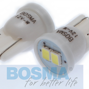 Żarówka BOSMA 12V 2*LED SMD3528 T10 WHITE BLISTER