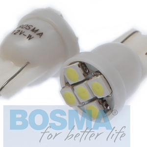 Żarówka BOSMA 12V 5*LED SMD3528 T10 WHITE 6000K blister