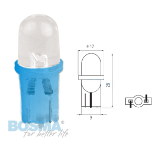 Żarówka BOSMA 12V 1xLED T10 BLUE MAT BLISTER 2 SZT