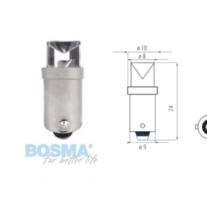 Żarówka BOSMA 12V 1*LED STANDARD BA9s YELLOW WIDE VIEWING BLISTER
