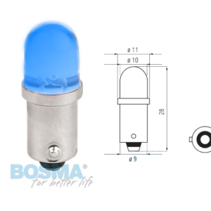 Żarówka BOSMA 12V 1*LED STANDARD BA9s Blue blister