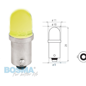 Żarówka BOSMA 12V 1*LED STANDARD BA9s Yellow blister