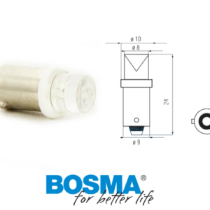 Żarówka BOSMA 12V 1*LED standard BA9s white 6000K wide viewing blister