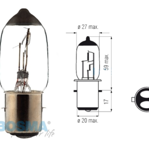 Żarówka BOSMA 12V 45/40W BA20d SEMI HALOGEN (0122)
