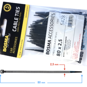 Opaska zaciskowa BOSMA 2,5*80 mm Black (100 pcs.) 5428