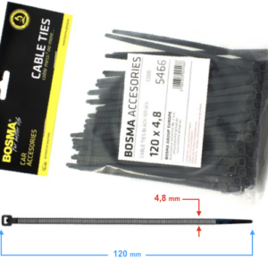 Opaska zaciskowa BOSMA 4,8*120 mm black (100 pcs) 5466