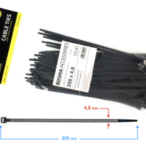 Opaska zaciskowa BOSMA 4,8*200 mm BLACK (100 pcs) 0041