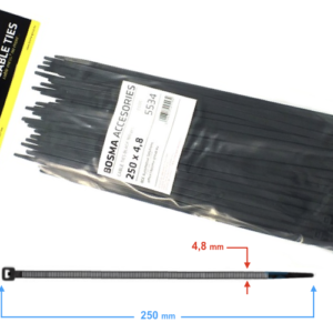 Opaska zaciskowa BOSMA 4,8*250 mm black (100 pcs) 5534