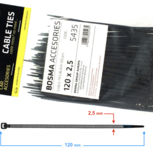 Opaska zaciskowa BOSMA 2,5*120 mm BLACK (100 pcs) 5435