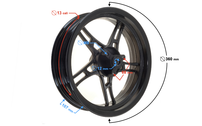 Felga przód 13/3.5 Falcon 50 E5