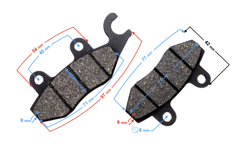 (HURT) Klocki hamulcowe tył do skutera B-Max ( na gaźnik)