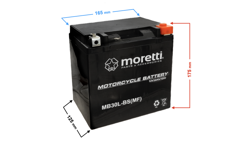 Akumulator Moretti 12V AGM MB30L-BS 30Ah / MTX30L-BS