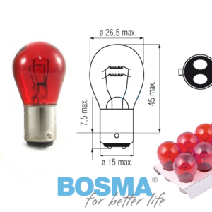 Żarówka BOSMA 12V 21/5W BAY15d RED (4148) OP10 SZT