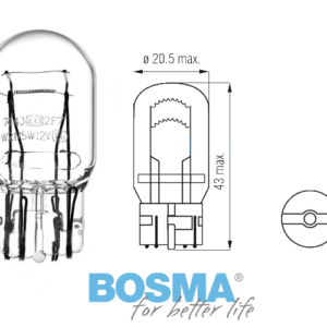 Żarówka BOSMA 12V 21/5W W21/5W T20q BLISTER 2 szt.
