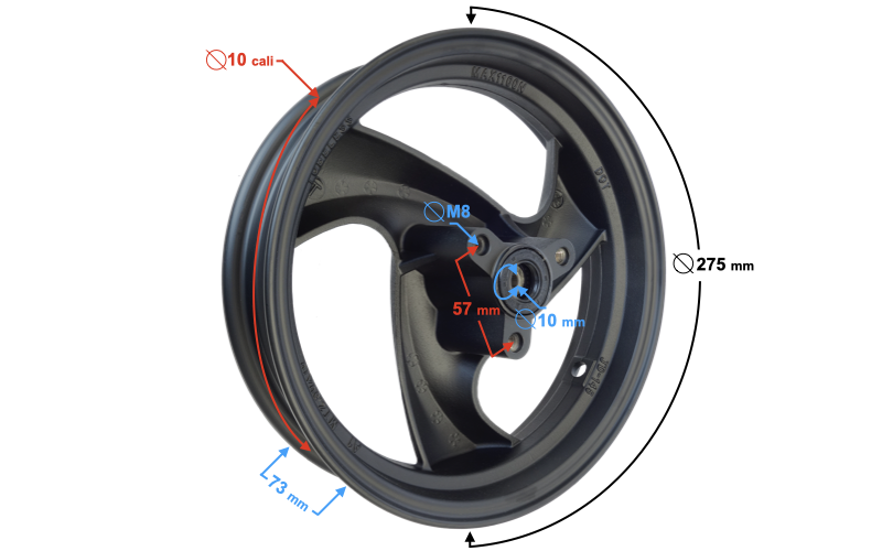 Felga przód 2,5-10 hamulec tarczowy Scalpel 50