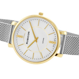 Zegarek Rubicon damski na bransolecie RNBE51 TT złoty/srebrny z pudełkiem