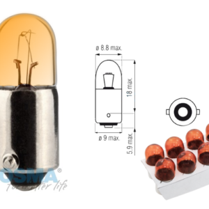 Żarówka BOSMA 12V 4W BA9s ORANGE (4568) OP 10 SZT