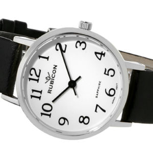 Zegarek Rubicon damski na pasku RNAD89 srebrny/biała porcelana