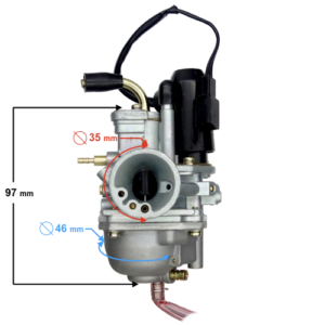 Gaźnik 50cc 2T, ssanie elektryczne