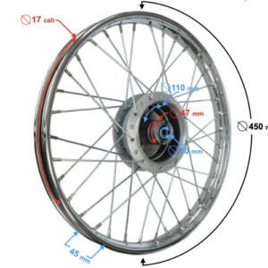 Felga przód 17-1,20 hamulec bębnowy Ranger Classic szprychowa