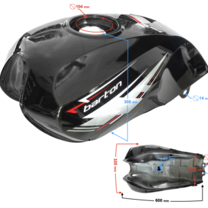 Zbiornik paliwa czarny do motoroweru Fighter 2