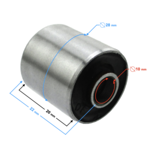 Tuleja Długość  22MM średnica wewnętrzna tuleji 10MM średnica zewnętrzna tuleji 28MM