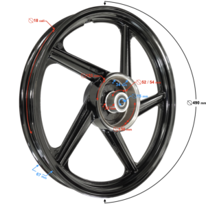 Felga tylna 18-1,85 z hamulcem bębnowym do motoroweru Sprint 2 aluminiowa